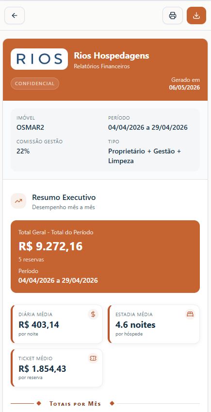 Aplicativo do proprietário RIOS Hospedagens
