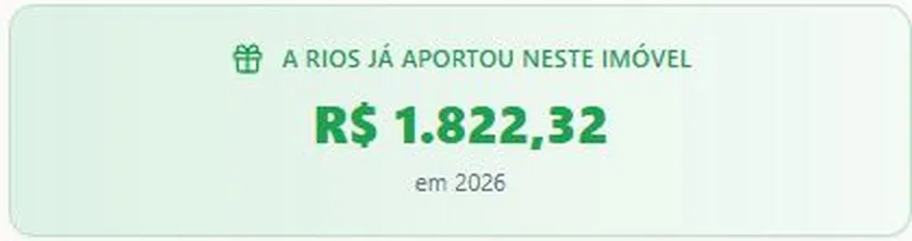 Registro no Aplicativo RIOS mostrando o aporte da RIOS na manutenção do imóvel