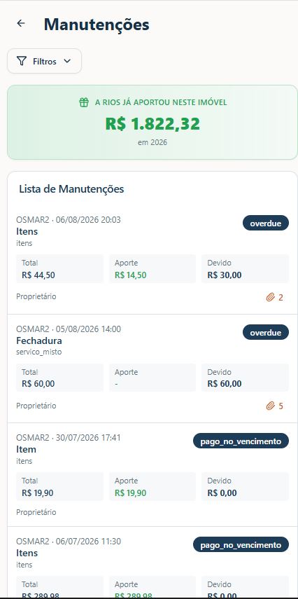 Aplicativo do proprietário RIOS Hospedagens
