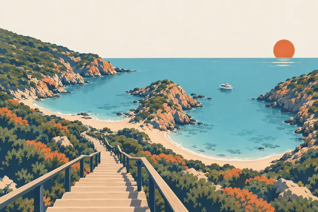 Ilustração das Prainhas do Pontal do Atalaia, em Arraial do Cabo